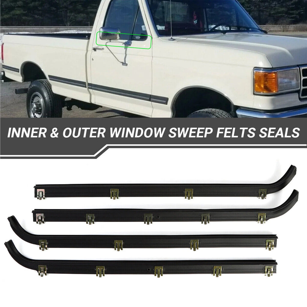 Window Sweep Felts Seals Weatherstrip for Ford F150 (1987–1997)