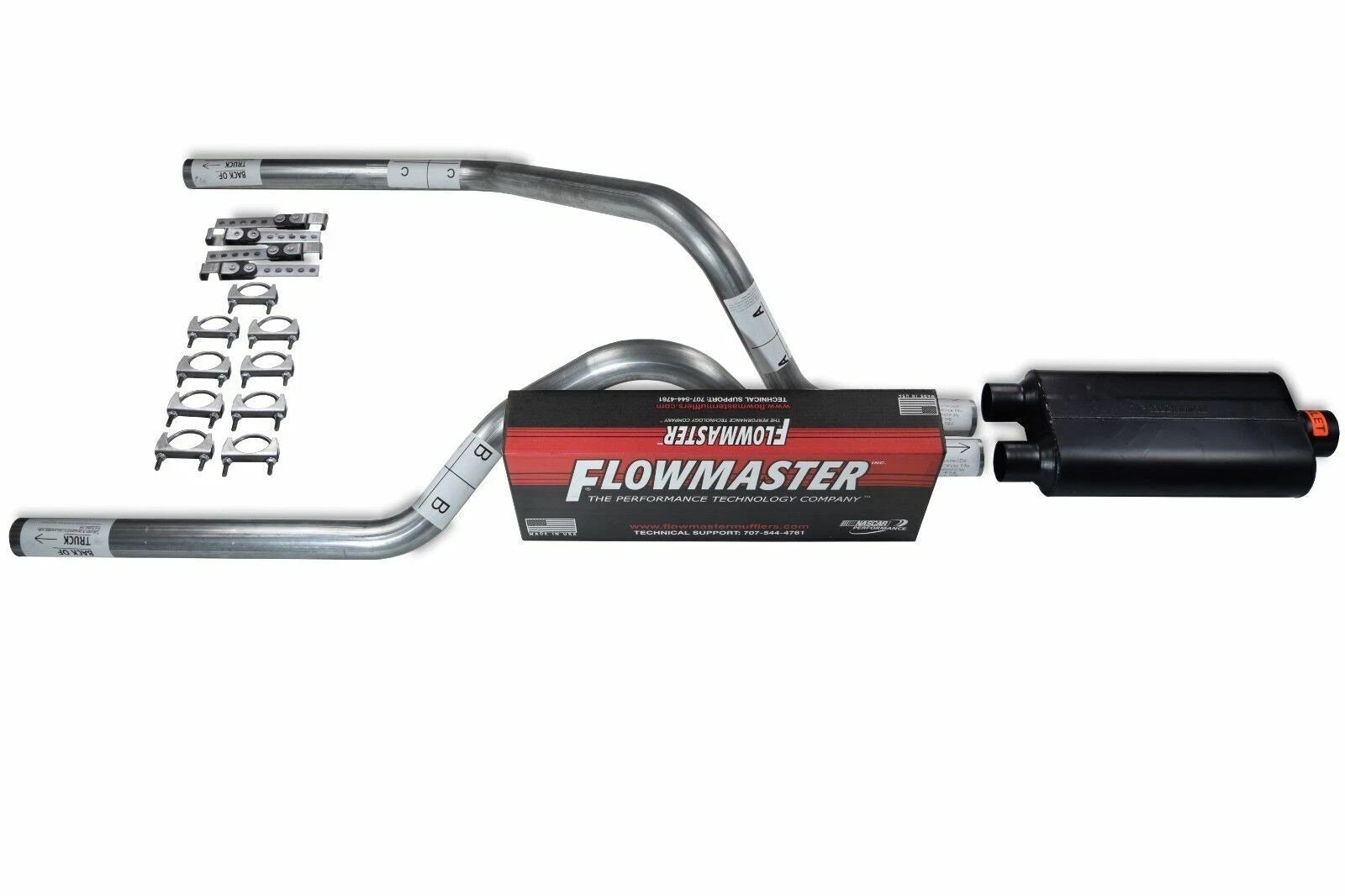 2.5" Dual Exhaust Kit for Dodge Dakota (1997–2005) Flowmaster 50 Series