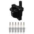Denso Ignition Coil & 6 NGK Ruthenium Spark Plugs Kit for S10 Sonoma (1996–2004)