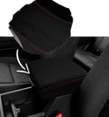 Console Lid Armrest Cover for Honda Ridgeline (2006–2014) Carbon Fiber Red Stitch
