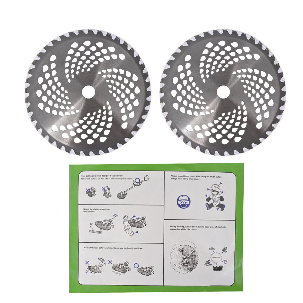 Set of 2 Carbide Tip Brush Blades for Cutter (10" x 40T)