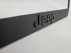 Matte Black Premium License Plate Frame with Script Emblem for Jeep (2007–2025)