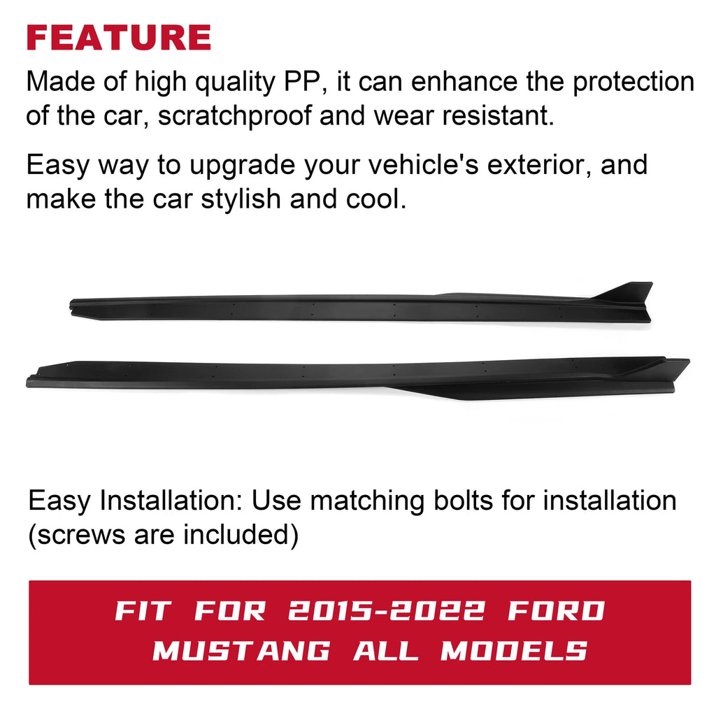 Side Skirt Extension Splitter for Ford Mustang (2015-2023)