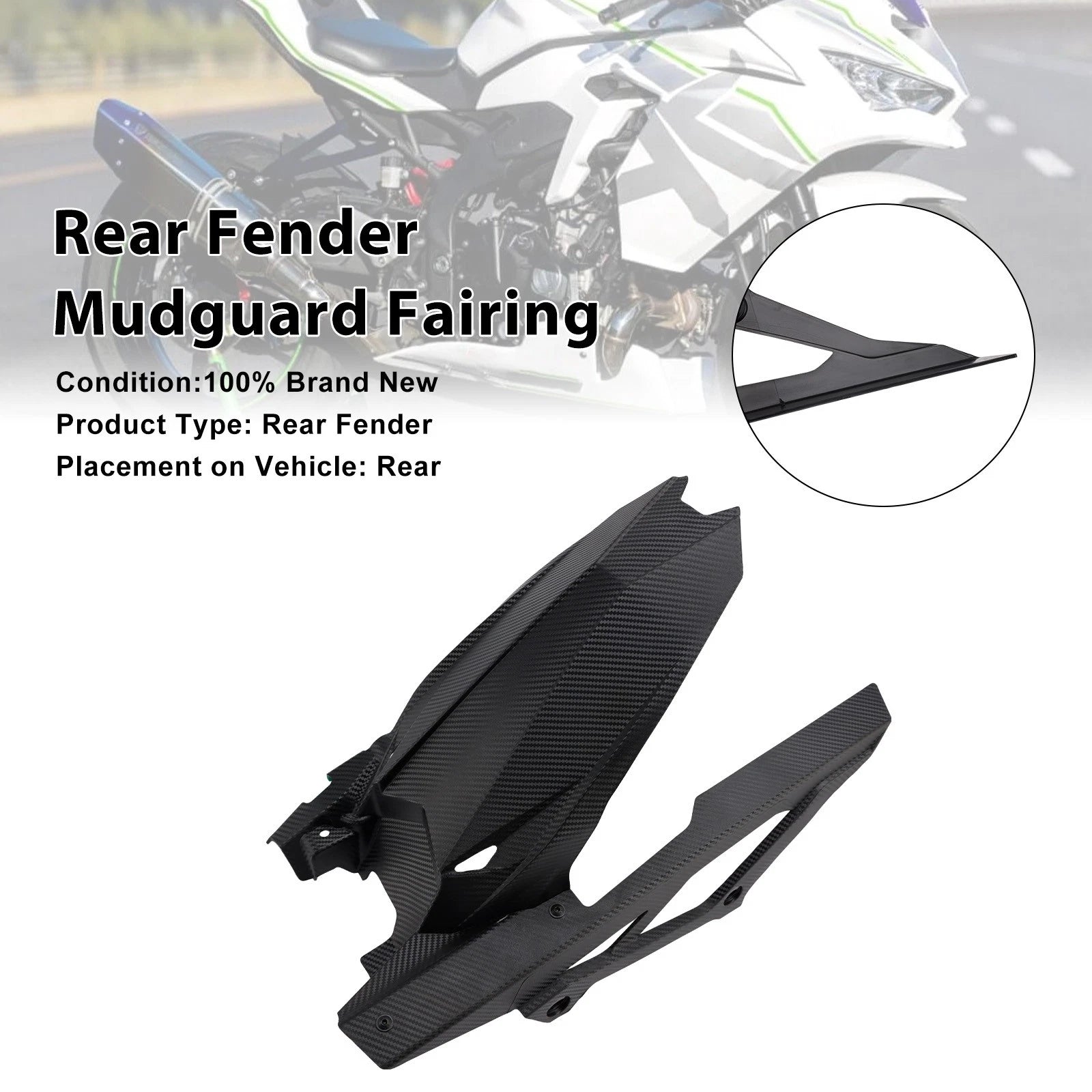 Rear Fender Mudguard Fairing for Kawasaki ZX-25R ZX-4R ZX-4RR (2020–2025)