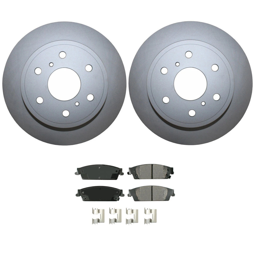 Rear Brake Kit 345mm Disc Akebono ProACT Ceramic Pads for Cadillac Chevrolet GMC