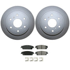 Rear Brake Kit 345mm Disc Akebono ProACT Ceramic Pads for Cadillac Chevrolet GMC