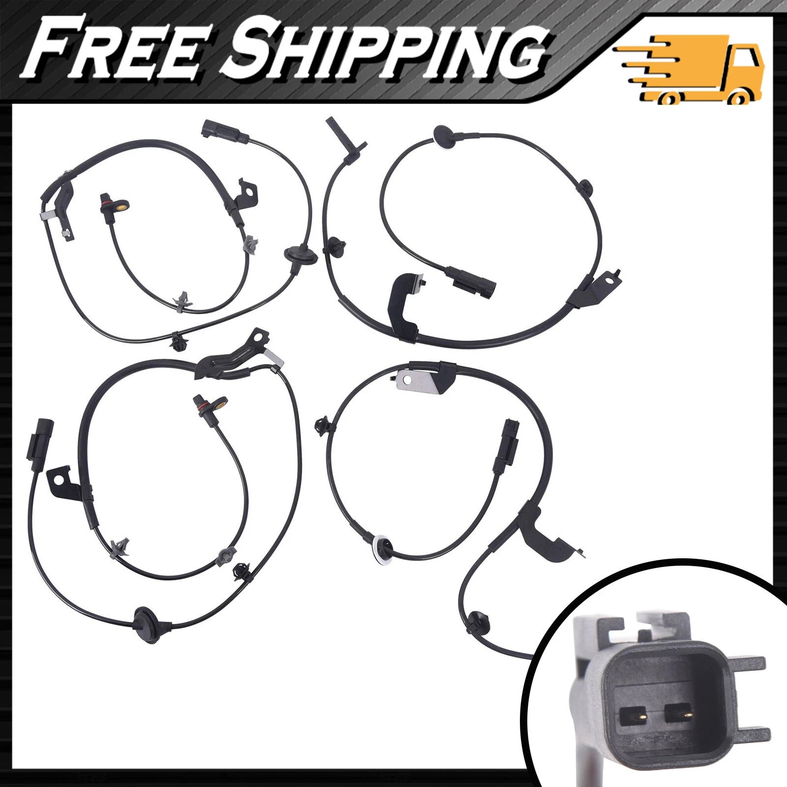 Set of 4 ABS Speed Sensors for Chrysler 200 Dodge Avenger (2011–2014)