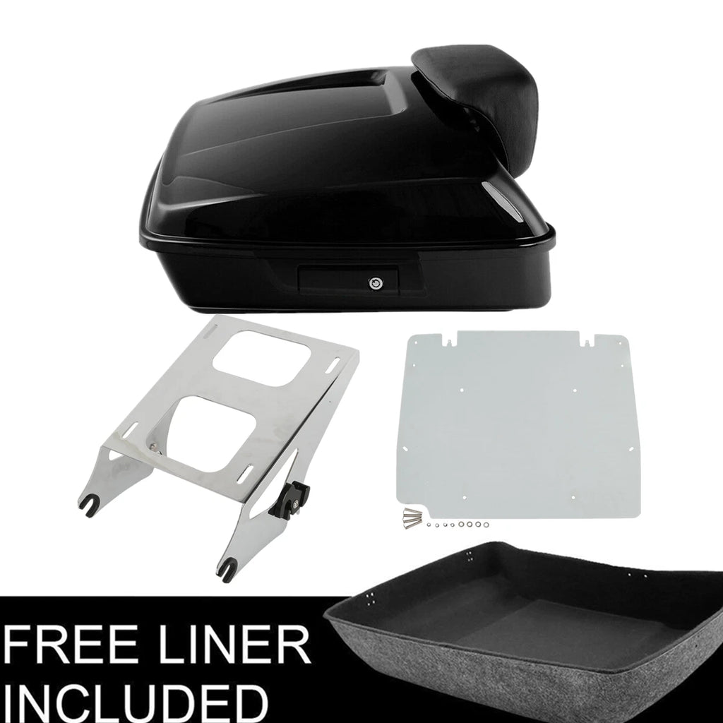 Chopped Trunk Backrest Pad Mount Rack Plate for Harley Touring (2014–2023)
