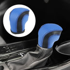 Gear Shift Knob Cover for Toyota C-HR (2018–2019) - Blue Faux Leather, Blue Stitches