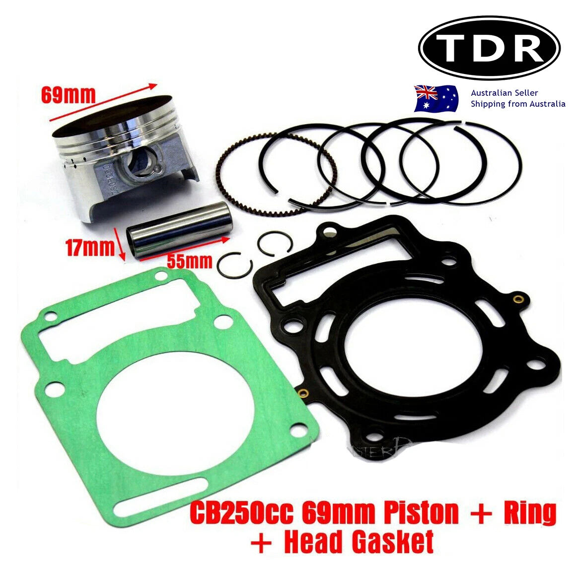 69mm 17mm Pin Ring Piston for Zongshen CB250 250cc (Water Cooled)