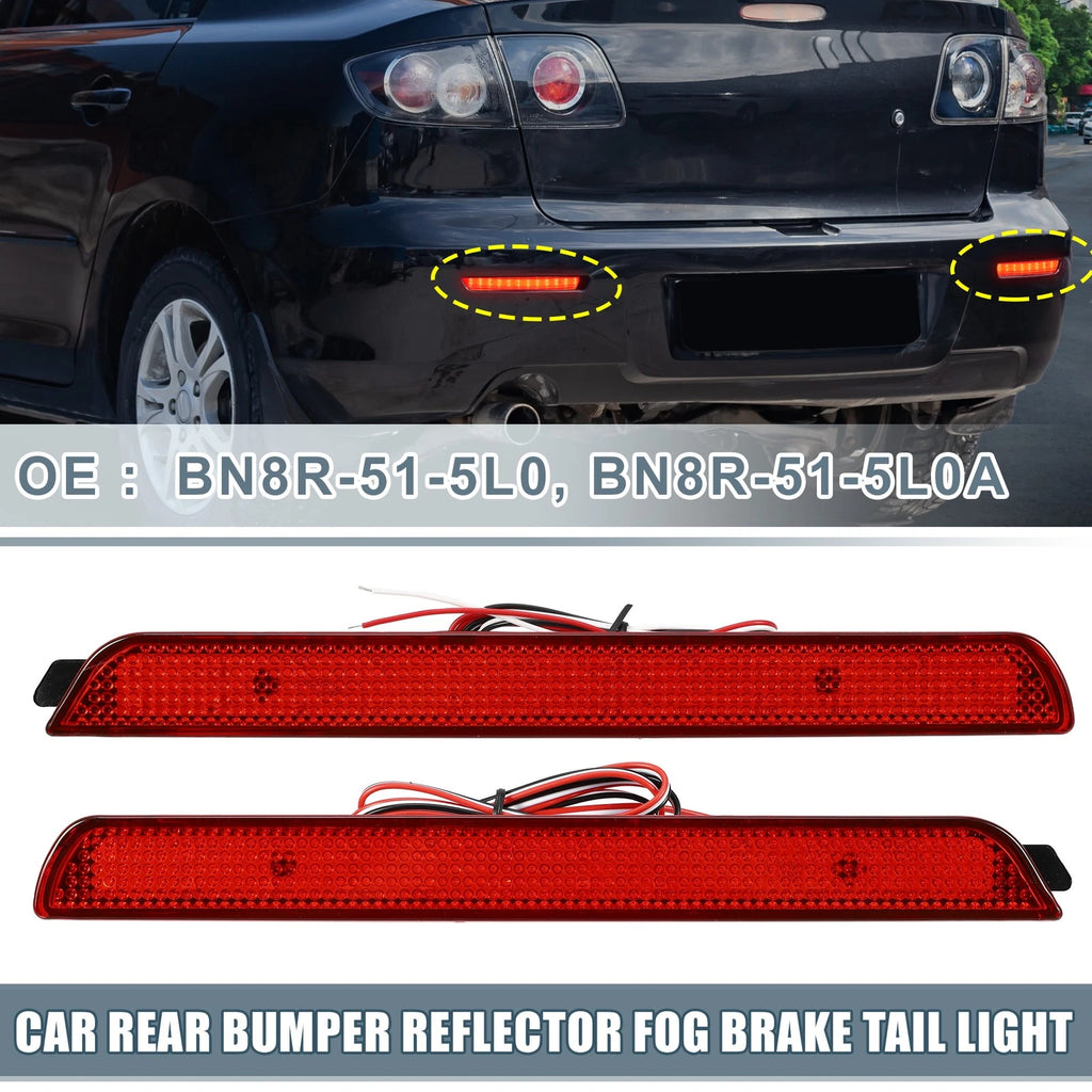 2X Rear Bumper Reflector LED Brake Tail Light BN8R-51-5M0B for Mazda 3 (2005–2009)