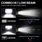 400W 5x7" 7x6" LED Headlights for Dodge Ram W250 D350 Ramcharger