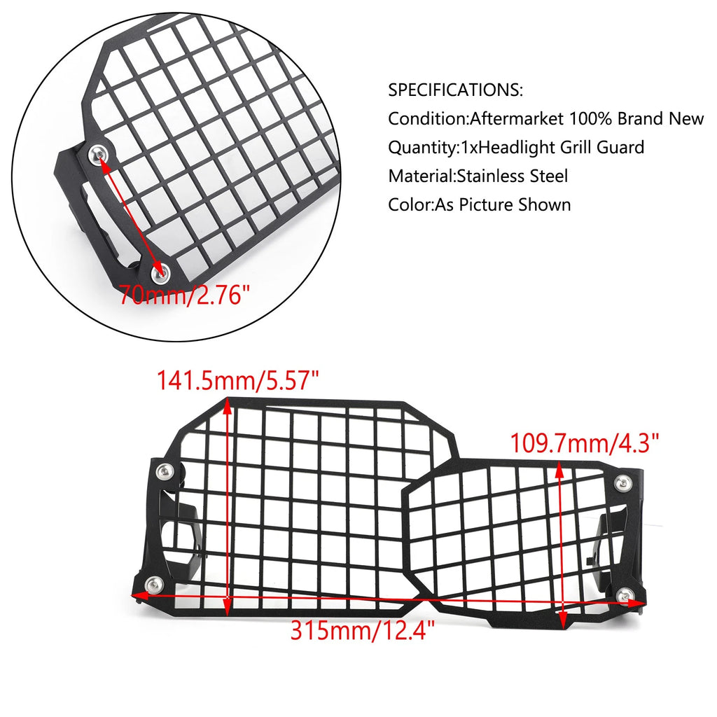 LED Headlight Guard Grill for BMW F800GS 700GS F800R F650GS (2008–2017)