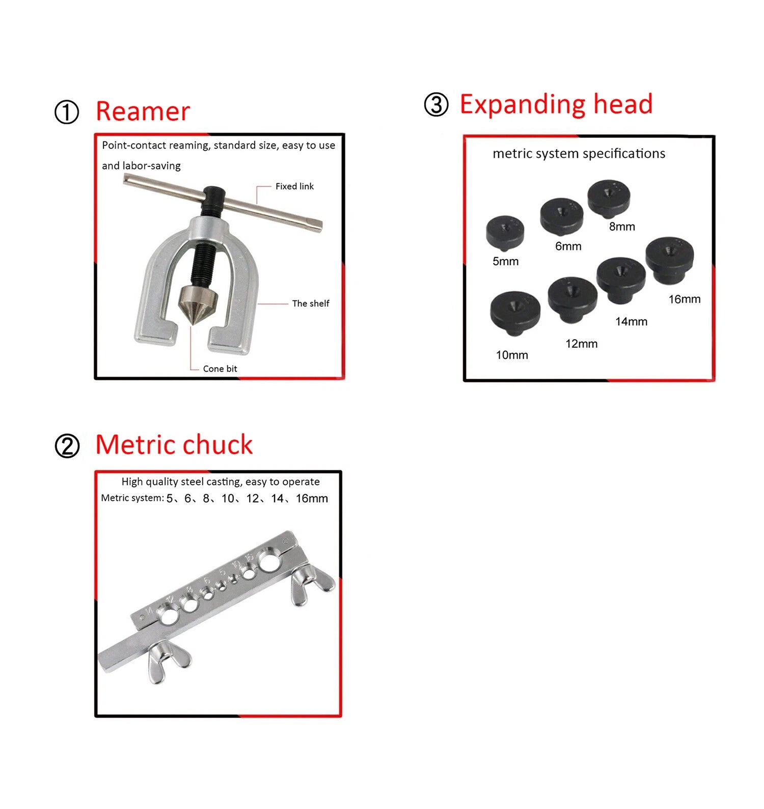 Flaring Tool Kit with 7 Dies for Brake Line Tubing