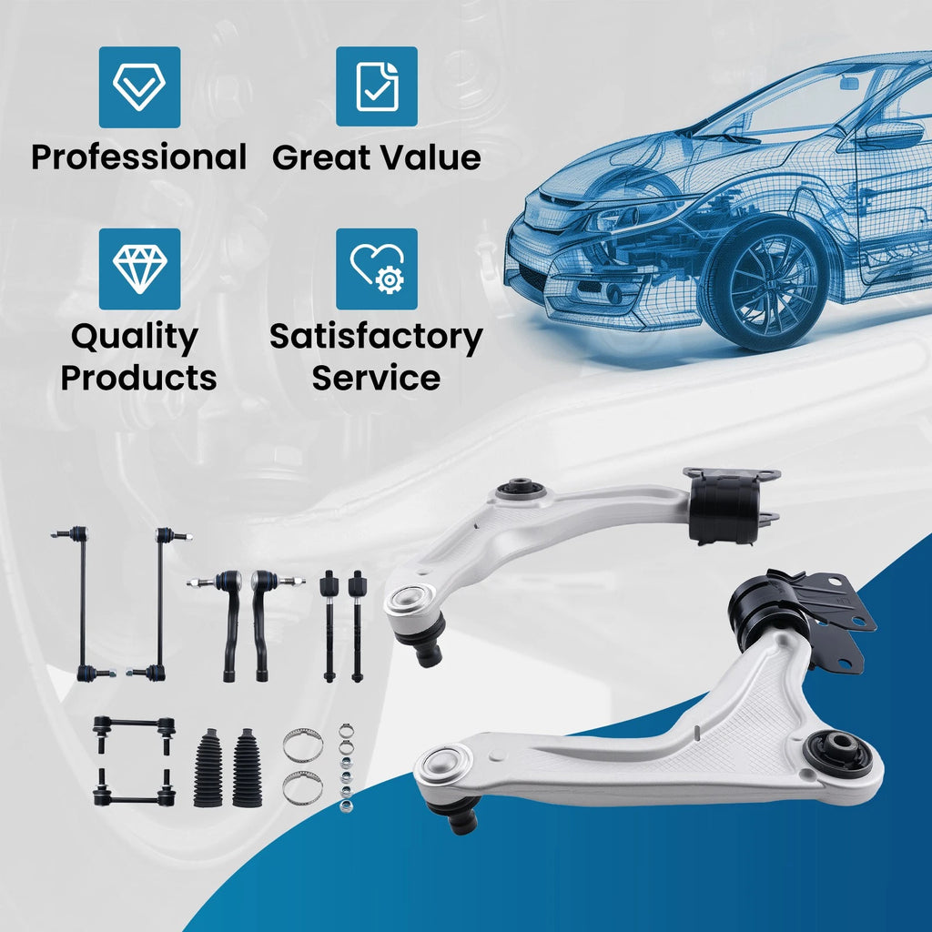Front Lower Control Arms Tie Rod Sway Bars for Ford Fusion Lincoln MKZ (2013–2018)
