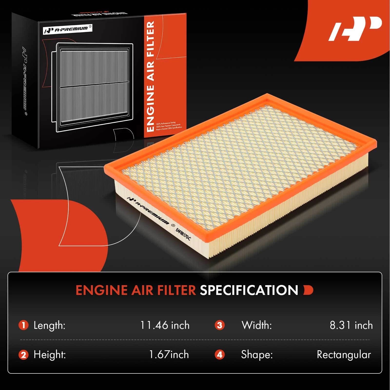 2X Engine Air Filter for Jeep Grand Cherokee (2005-2010) Liberty (2002-2007)