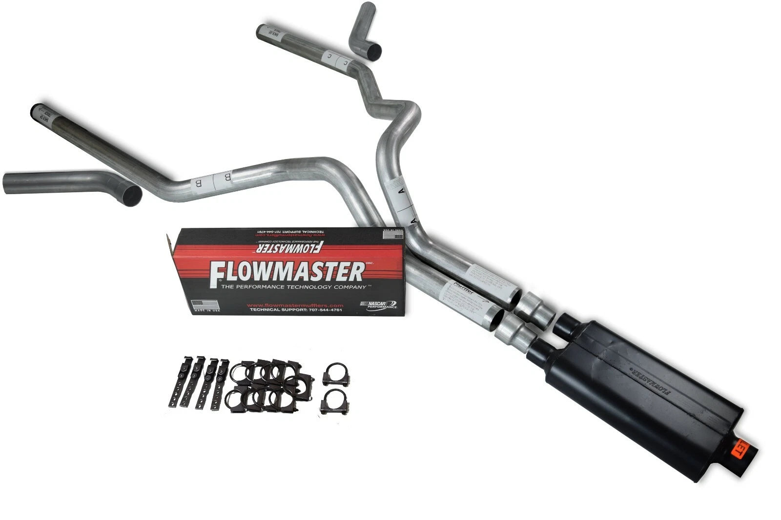 Dual Exhaust Kit for Chevy GMC 1500 Truck (2015–2018) 3" Flowmaster 50