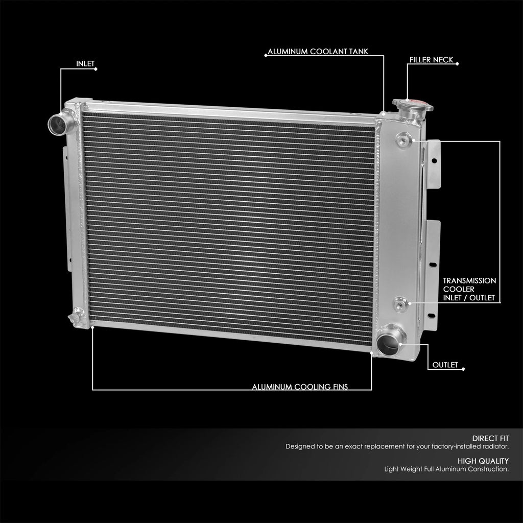 Aluminum 3-Row Racing Radiator for Chevy Camaro/Firebird V8 (1967–1969)