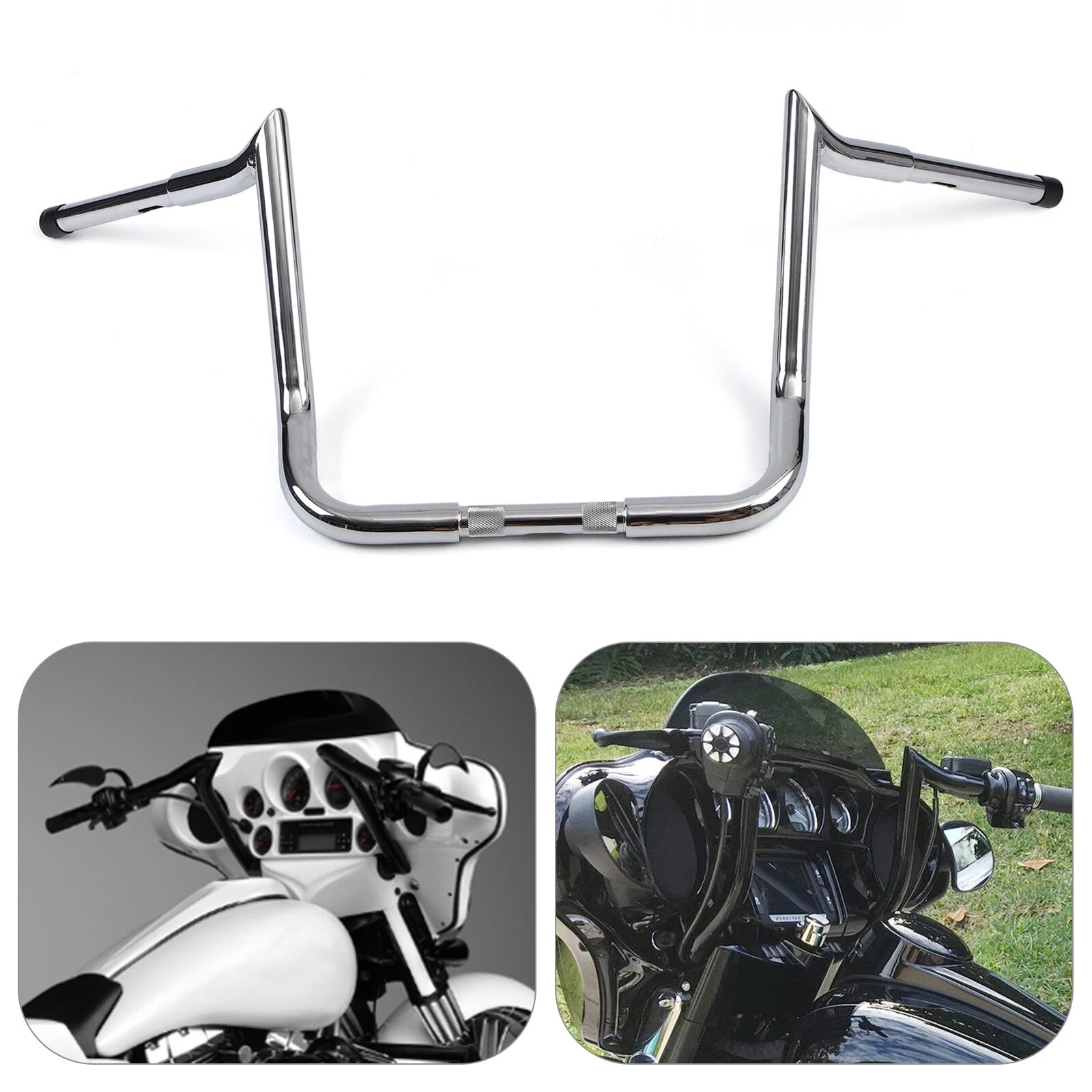 14" Meathook Ape Hanger Handlebars for Harley Touring Street Electra Glide (2009–2023)