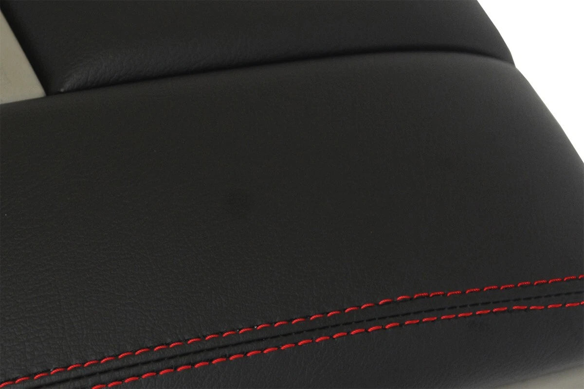 Leather Console Lid Armrest Cover for Audi Q7 (2007–2015) Red Stitch