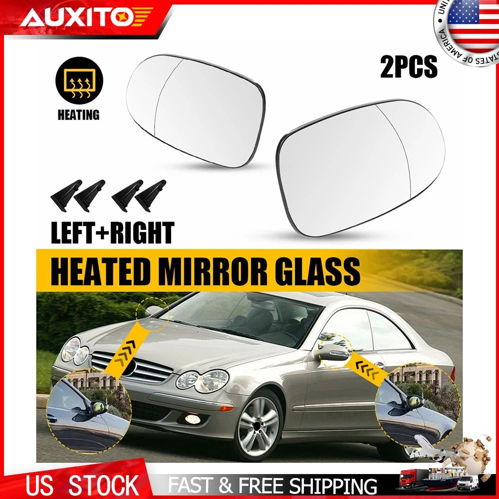 Heated Mirror Glass Pair for Mercedes Benz CLK350 CLK550 CLK63 AMG (2006–2009)