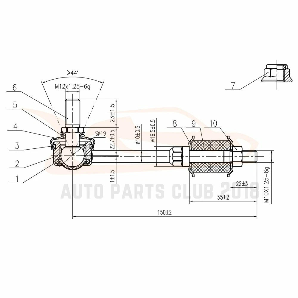 Set of 8 Front Upper Control Arms Tie Rods for Kia Sorento (2003-2004)