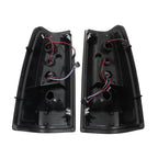 Set of 2 Black Tail Light Lamps for Chevy Silverado 1500 2500 (2003–2006)