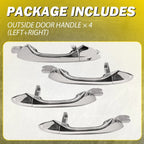 Set of 2 Chrome Outside Door Handles for Honda Accord (2008–2012)