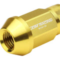 Set of 4 Open End M12x1.5 Gold Aluminum JDM Rim Wheel Lug Nuts 44mm Tall