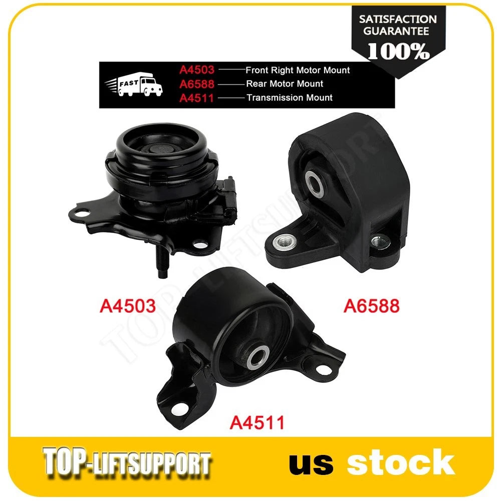 3X Engine Motor Mount Kit for Honda Civic (2003–2005) Hybrid Auto Trans