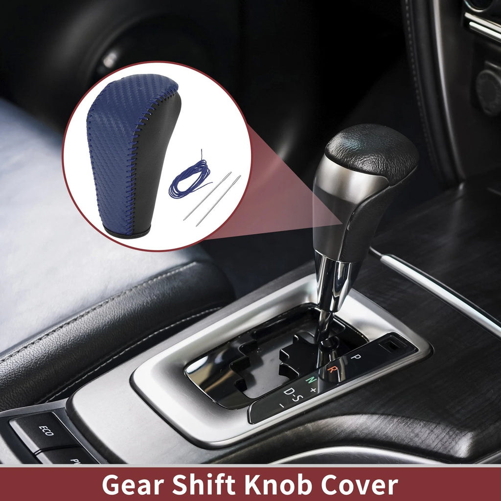 Gear Shift Knob Cover for BMW 3 Series E90 (2006–2013) Black Blue Faux Leather
