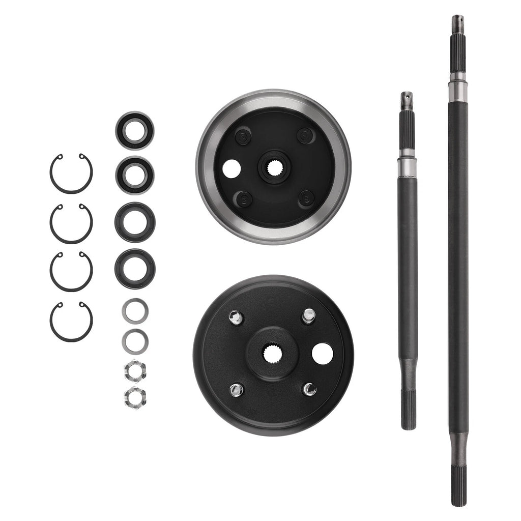 Rear Axle & Brake Hub Drum Assembly Kit for EZGO Elec 1982+ Gas 2 cycle 1982-93