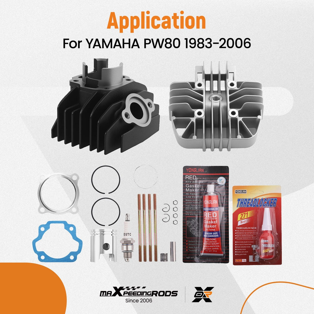47mm Cylinder Gasket Piston Rings Top End Kit for Yamaha PW80 (1983–2006)