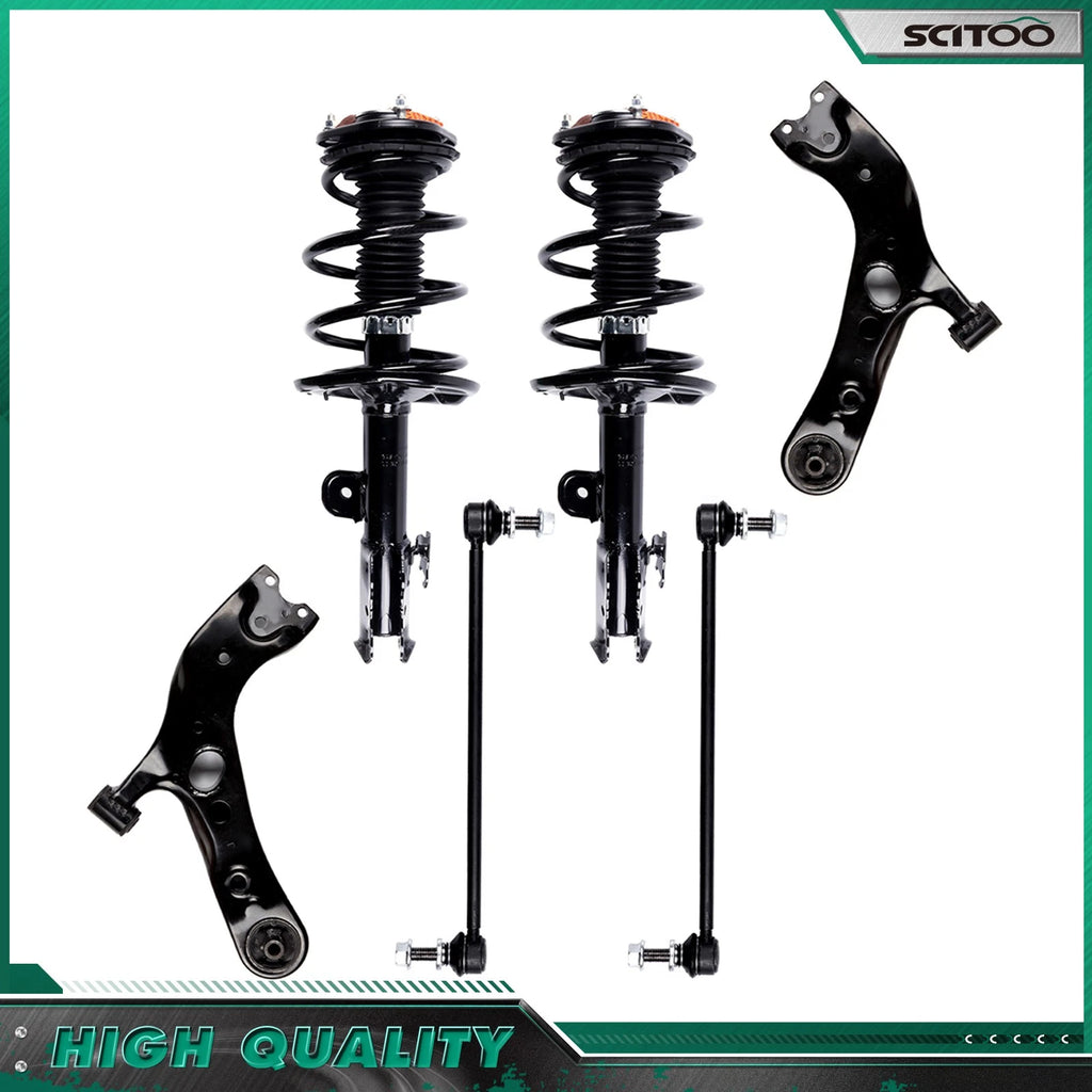 Set of 4 Front Struts Lower Control Arms Sway Bars for Toyota RAV4 (2006–2012)