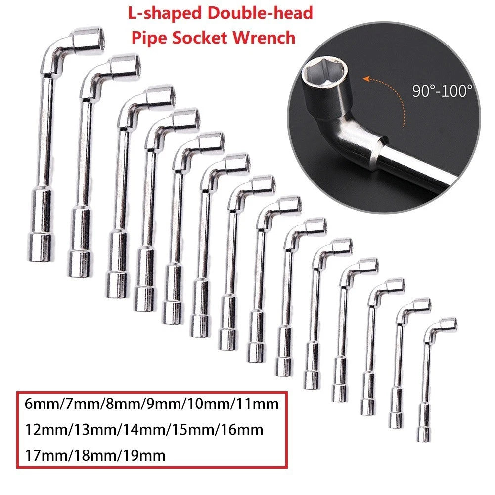 Perforated Elbow Socket Wrench Set of 6 (19mm) for Automotive Use