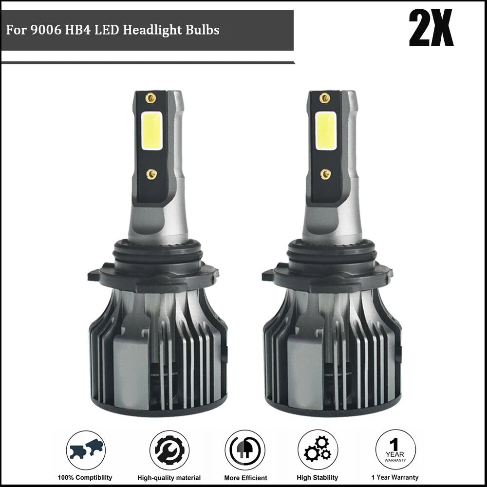 2X 9006 HB4 Bright LED Headlight Bulbs for Conversion Kit (Cool White)