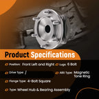 Front Wheel Bearing Hub Assembly for Toyota Tacoma 4WD (2005–2023) 43570-60010 43570-04010