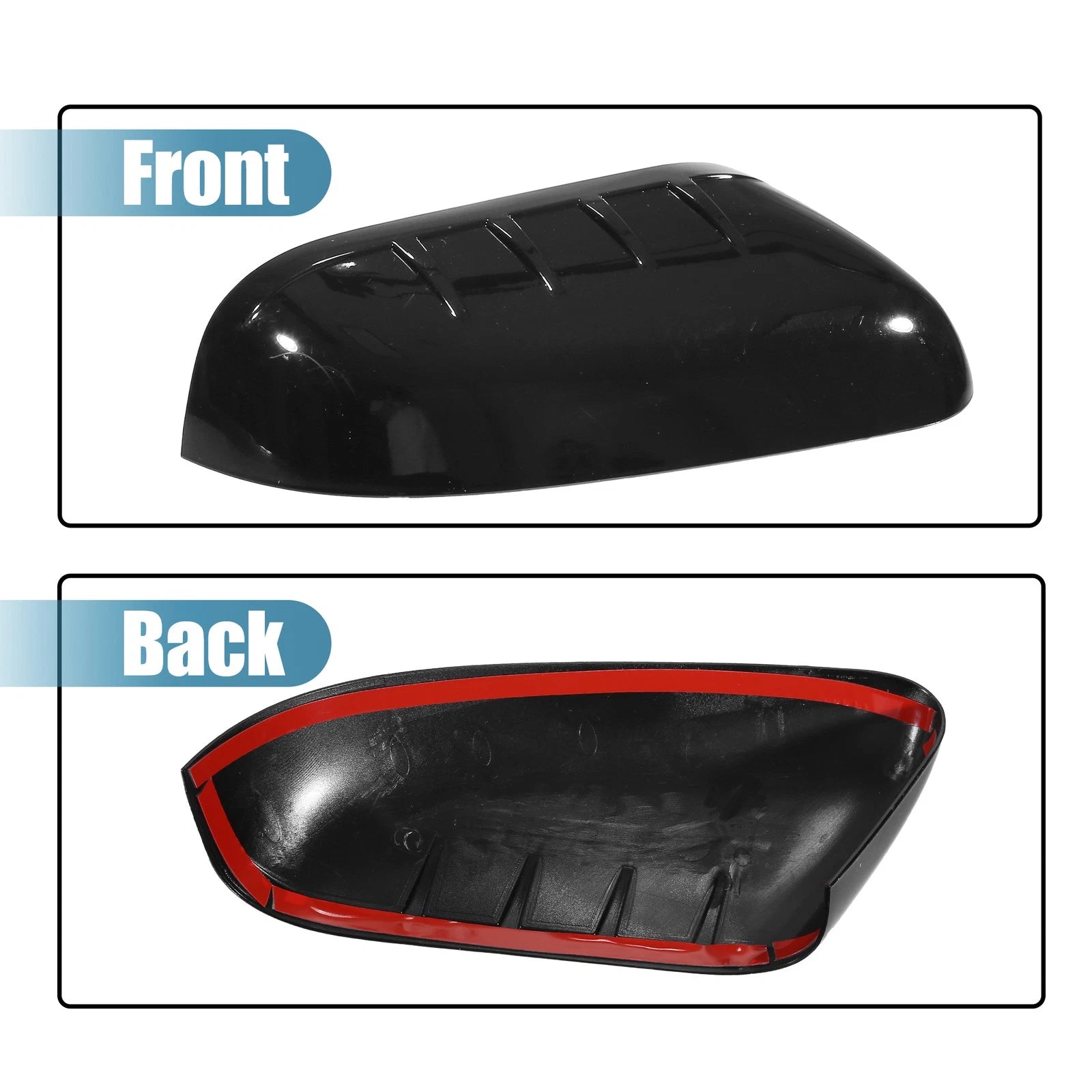 1 Pair Gloss Black Top Half Mirror Cover for Ford Explorer (2011–2015)