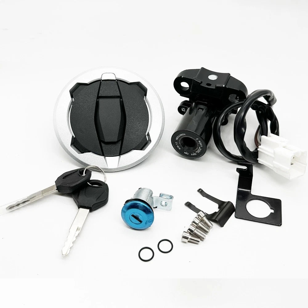Ignition Switch Gas Cap Seat Lock Set & 2X Keys for Kawasaki Ninja 400 (2018–2023)
