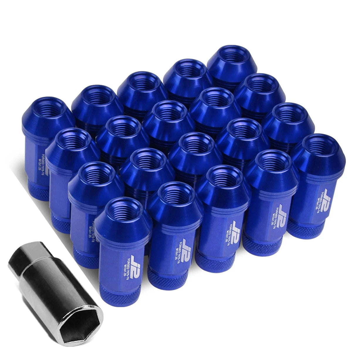 20Pcs J2 7075 Forged Aluminum M12x1.25 Open-End Lug Nut Kit for Universal