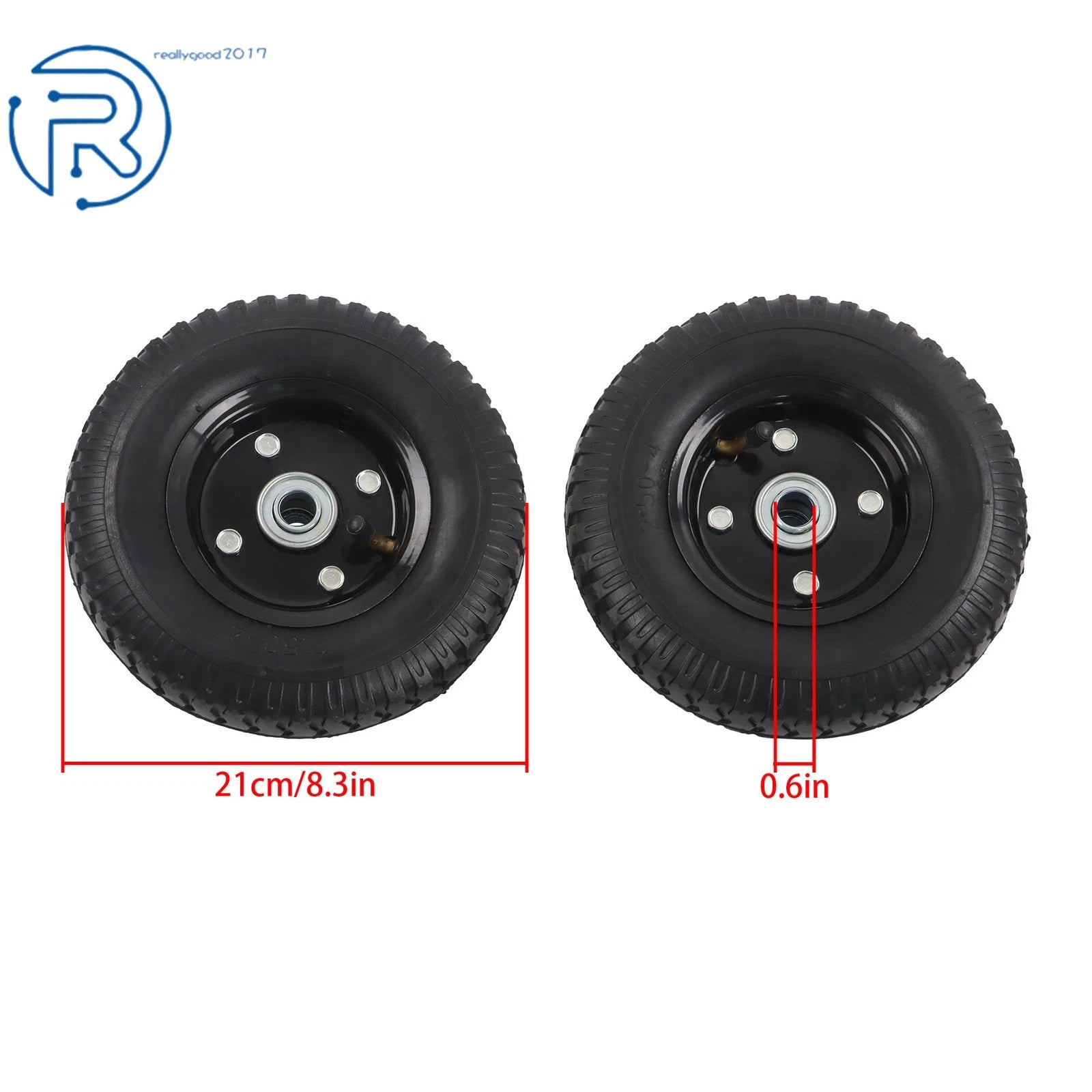 Universal Generator Wheel Kit 8" for IQ3500 Generator (Solid Never Flat Tires)