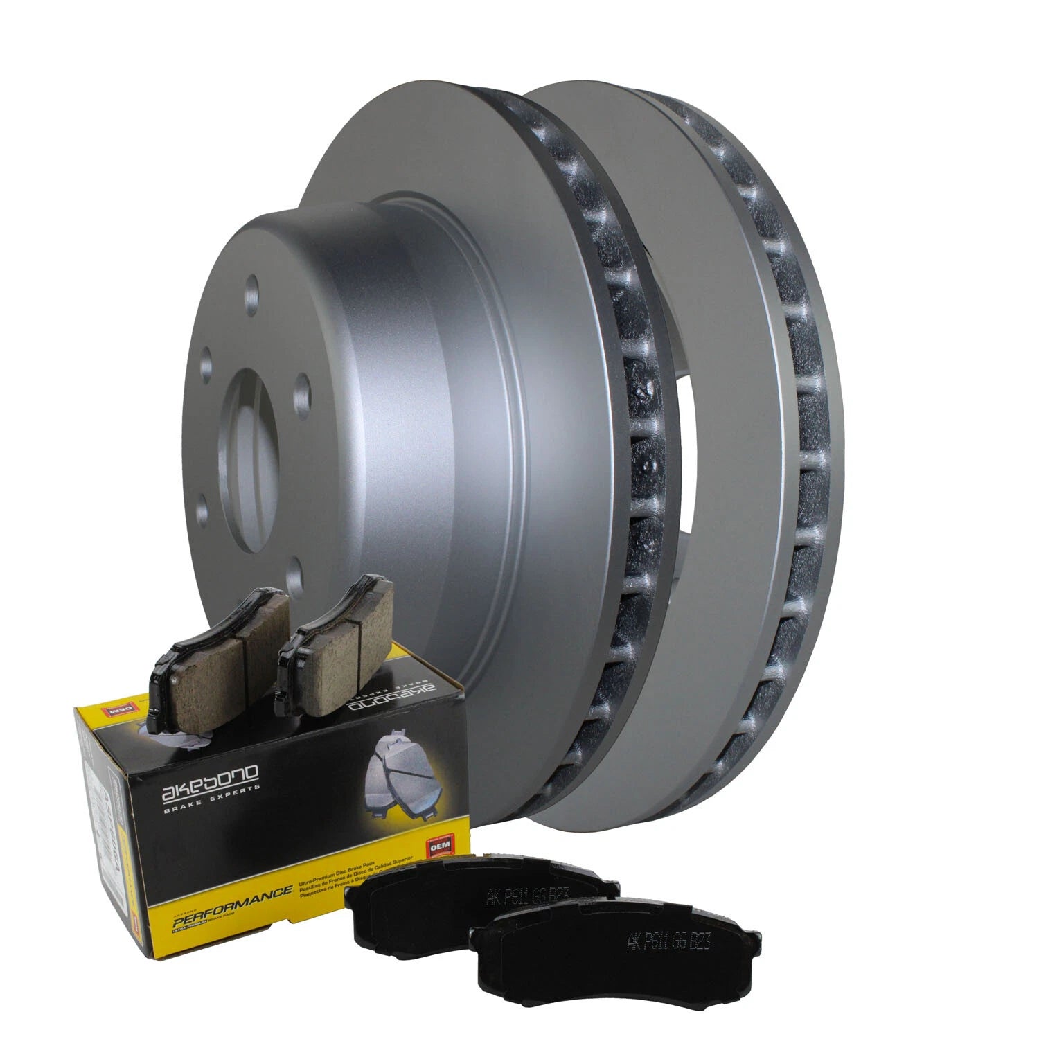Rear Brake Kit 330mm Rotors Akebono Ceramic Pads for Sierra Silverado 1500 (2014–2023)