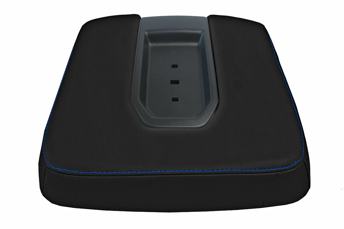 Leather Console Lid Cover for Chevrolet Silverado (2019–2020) - Blue Stitch