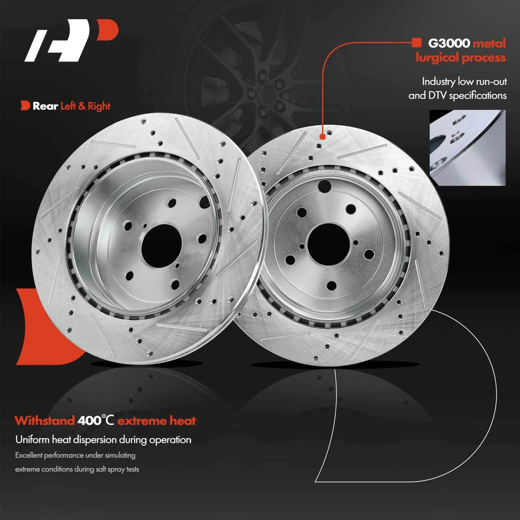 Set of 4 Drilled Brake Rotors for Subaru Impreza WRX (2008–2014)