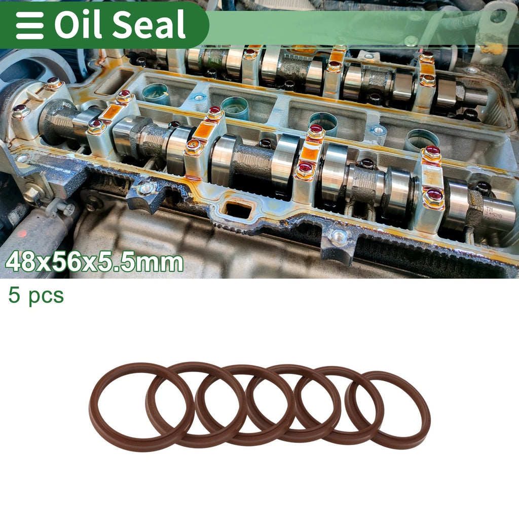 Set of 5 Oil Seal Rotary Shaft Seal FKM Rubber 48x56x5.5mm