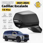 Side Mirror for Cadillac Escalade (2021–2024) W/ BSD, Camera, Heated, Right 14 Pin