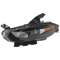 Halogen Headlight for Dodge Dart (2013–2016) Left Side w/Black Trim, Bulb Driver