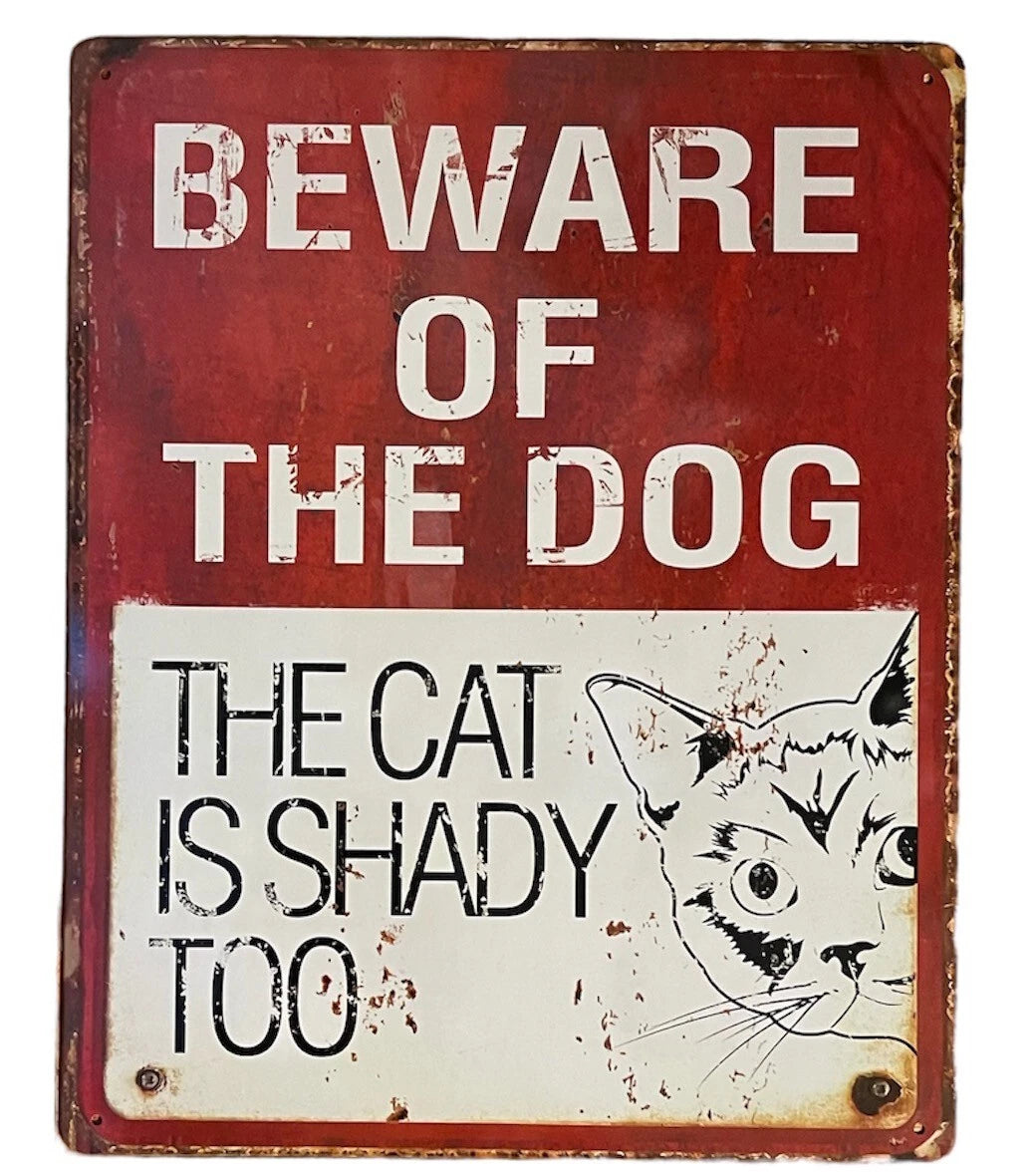 Beware of Dog Novelty Tin Sign for Animal/Pet Lovers