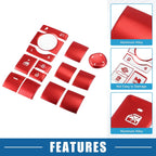 14Pcs Window Switch Button Cover Trim for Toyota RAV4 (2019–2022) Aluminum Red