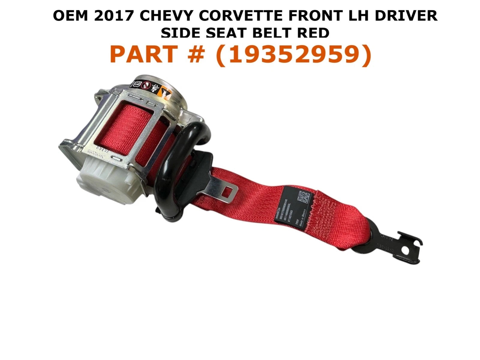Front Left Seat Belt for Chevy Corvette (2017) RED 19352959